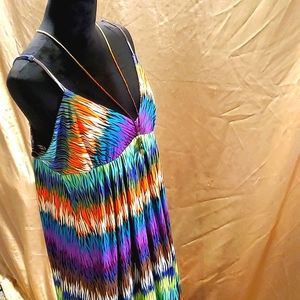 Vivid Color Low Cut Spaghetti Strap Maxi Dress By ECI New York